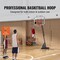 Black 19-Inch Rim Adjustable Outdoor Basketball Hoop with Wheels and Heavy-Duty Steel Base